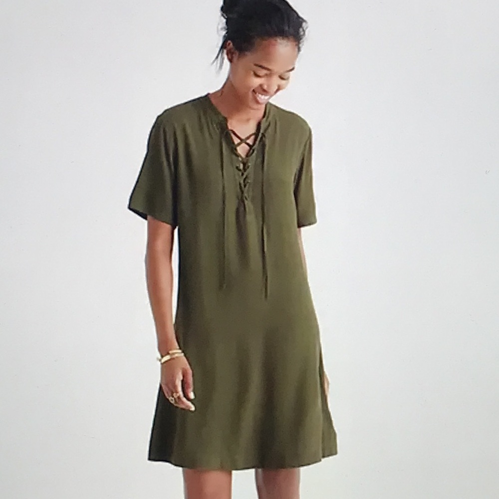 Madewell Novella lace-up shift dress XS